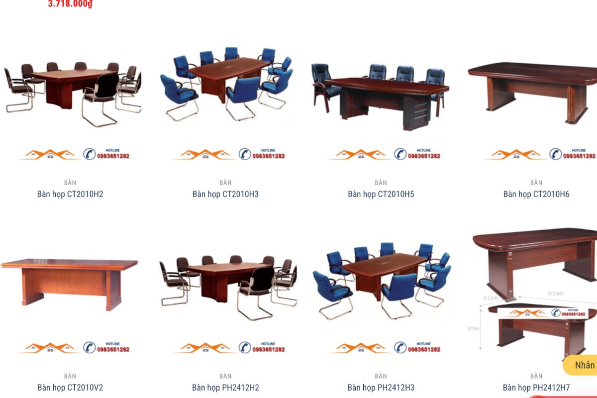 Bàn ghế họp tại Nội thất Phú Hải