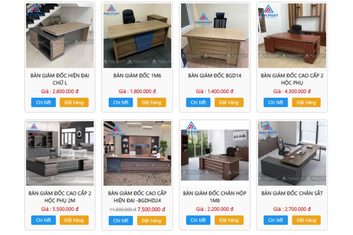 Bàn giám đốc tại Nội thất ánh phát