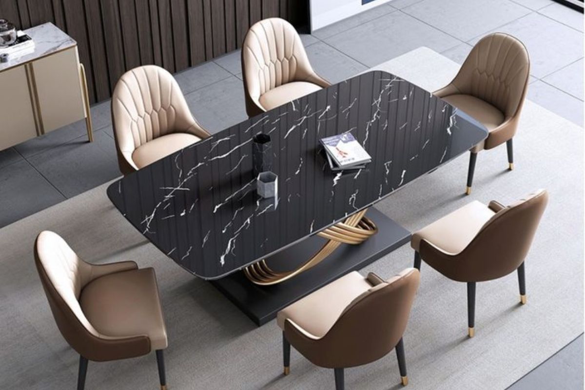 Bàn họp bầu dục đá nhân tạo tinh tế
