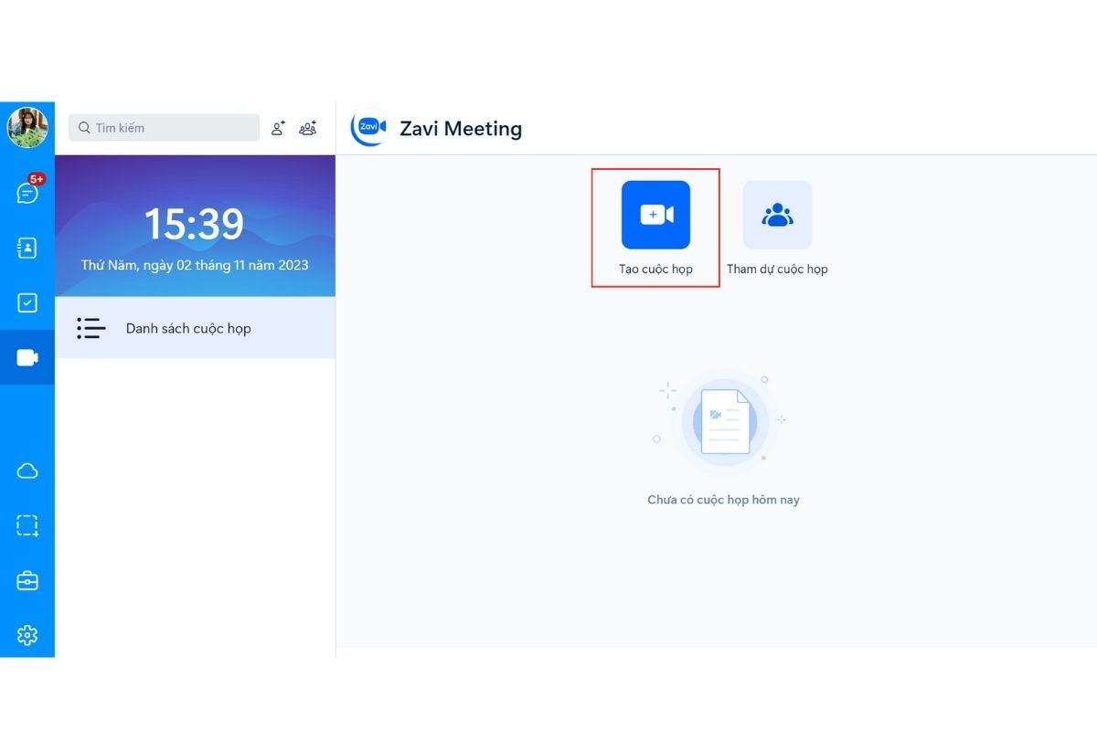 Đăng nhập và tạo cuộc họp trên zalo