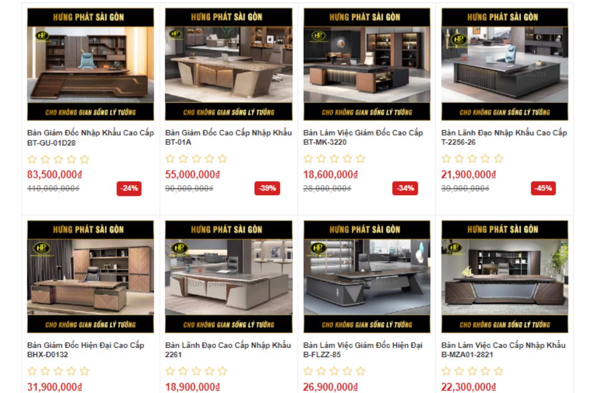 Hưng Phát Sài Gòn - Địa chỉ mua bàn giám đốc quận Gò Vấp uy tín
