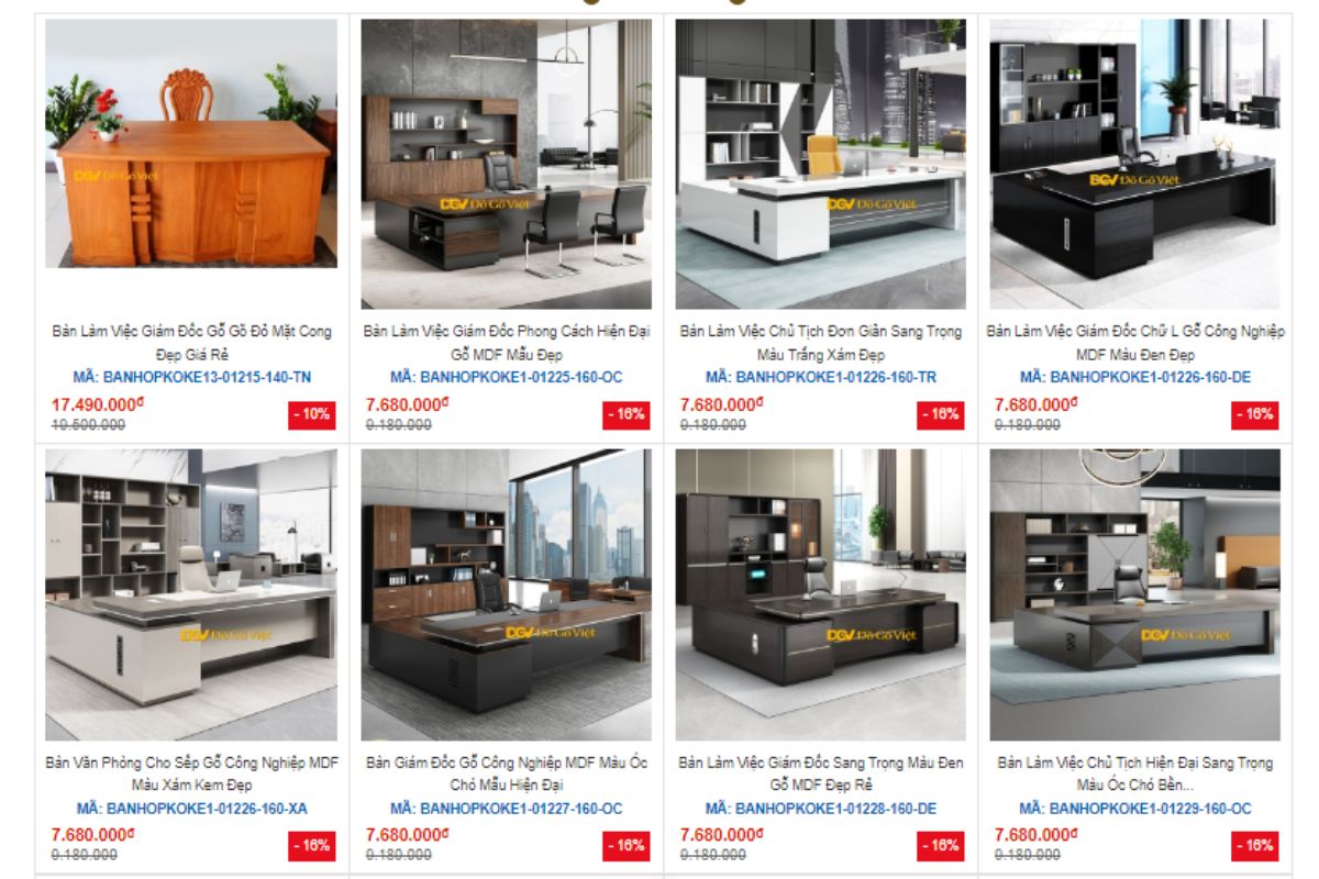 Nội thất Đồ Gỗ Việt - Địa chỉ mua bàn giám đốc quận Tân Phú bền đẹp