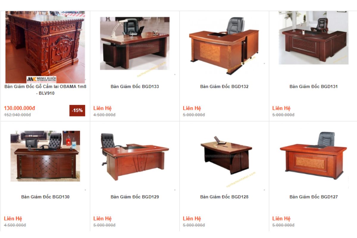 Nội thất Minh Khôi - Địa chỉ mua bàn giám đốc quận Tân Phú chất lượng
