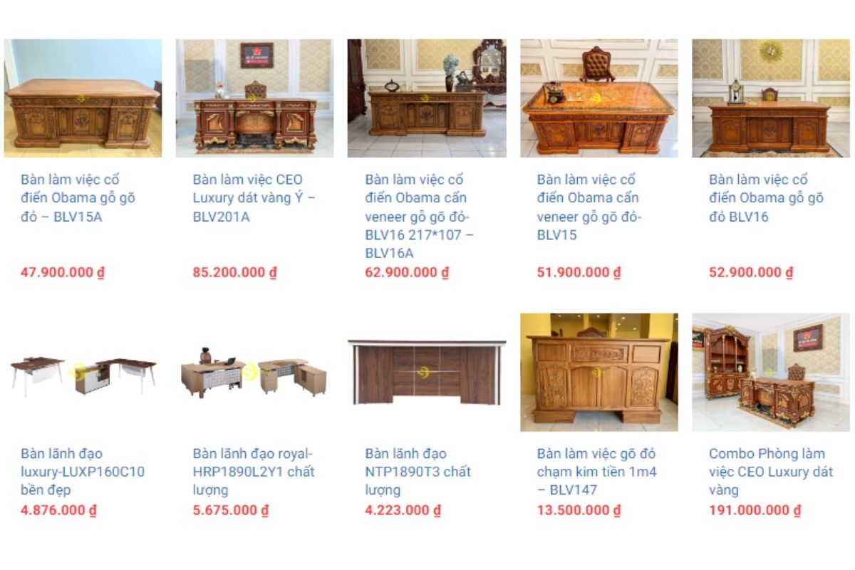 Nội thất sơn đông - Địa chỉ mua bàn giám đốc quận Bình Tân chất lượng