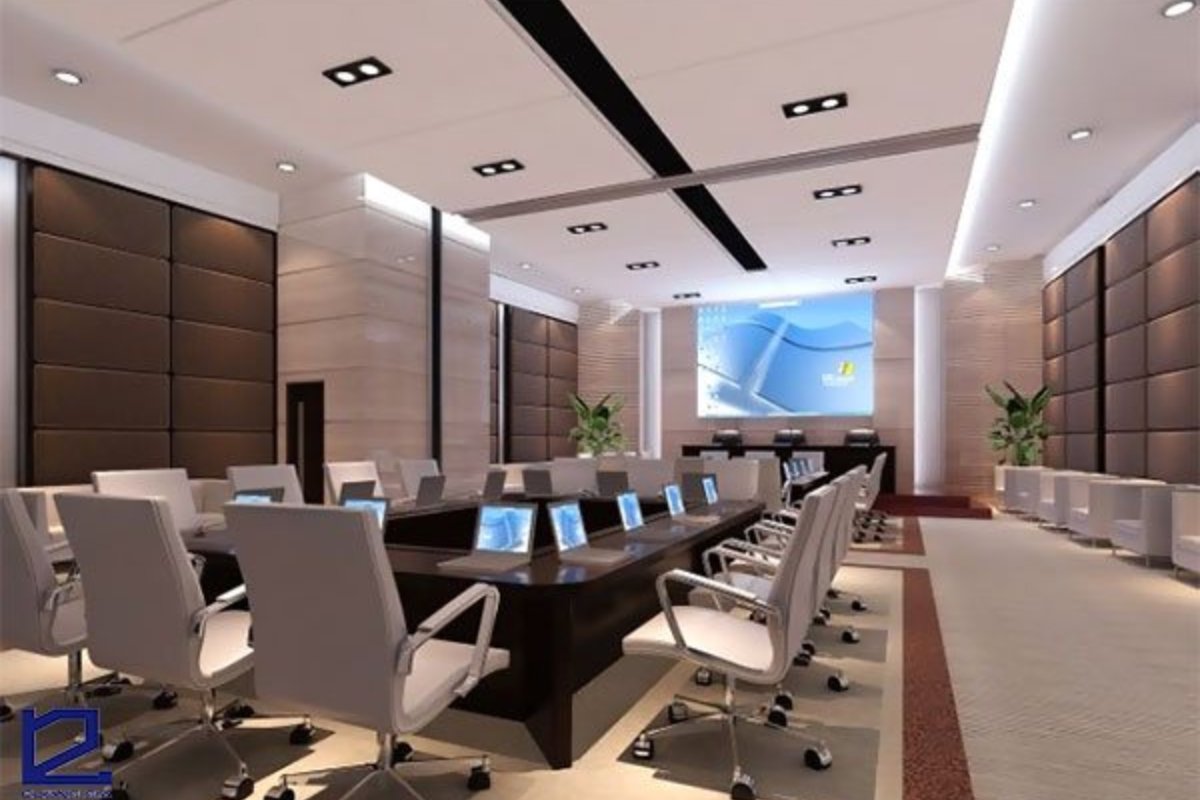 Thiết kế phòng họp trực tuyến kích thước lớn
