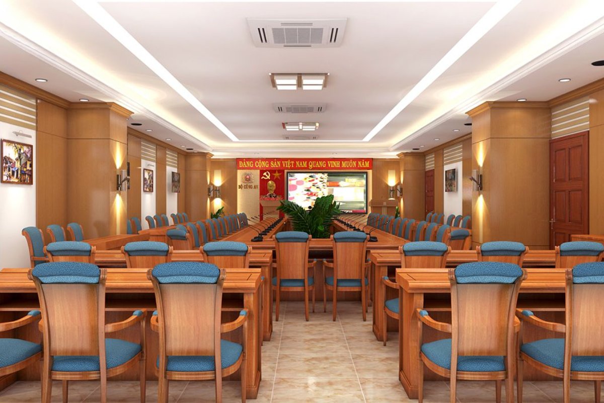 Trang trí phòng họp cơ quan Nhà nước sang trọng