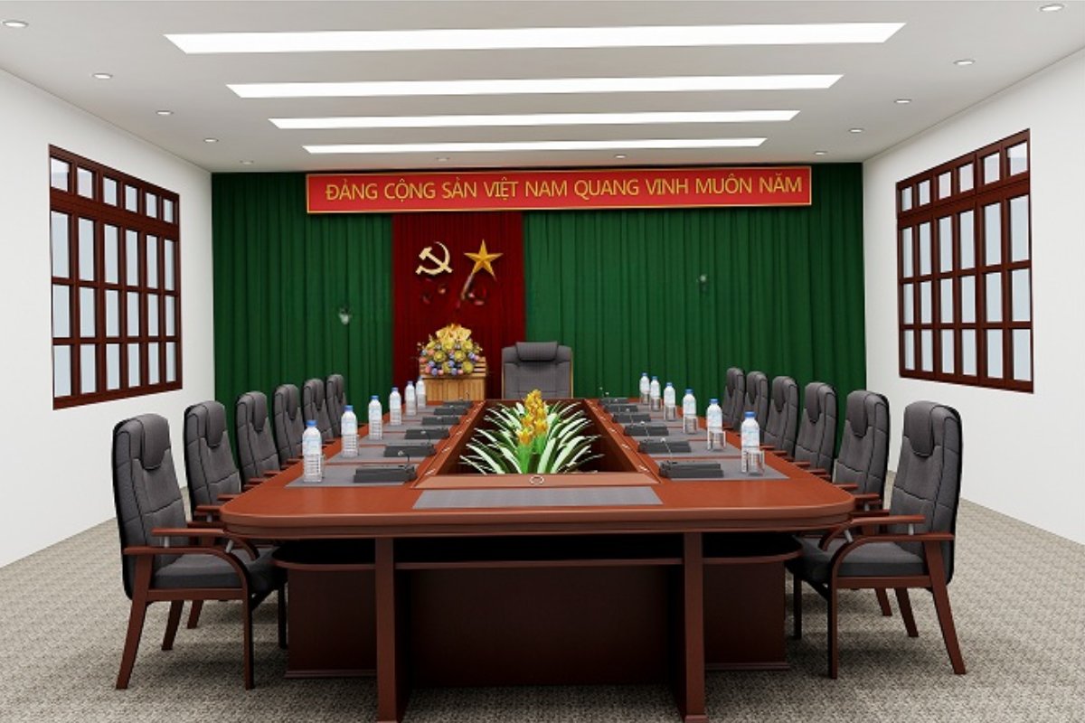 Mẫu trang trí phòng họp cơ quan Nhà nước cao cấp