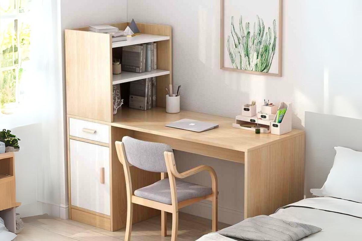 Bàn làm việc nhỏ kèm giá sách