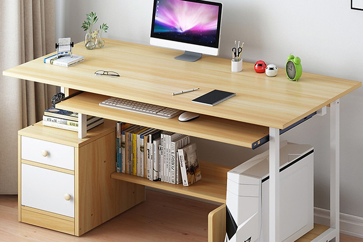 Bàn làm việc có ngăn kéo bàn phím tiện dụng