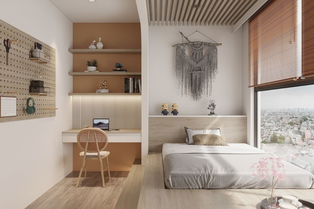 Giường đơn kết hợp bàn làm viẹc