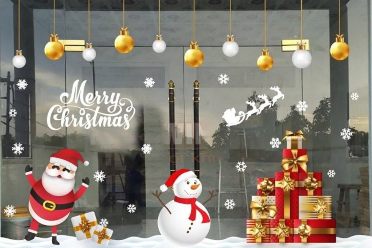 Decal trang trí Noel văn phòng làm việc