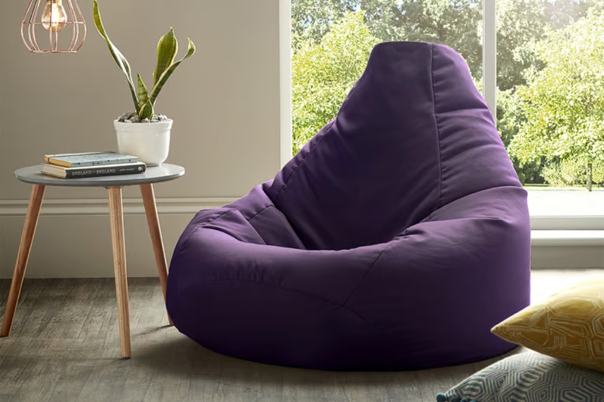 Ghế lười hình trái lê màu tím