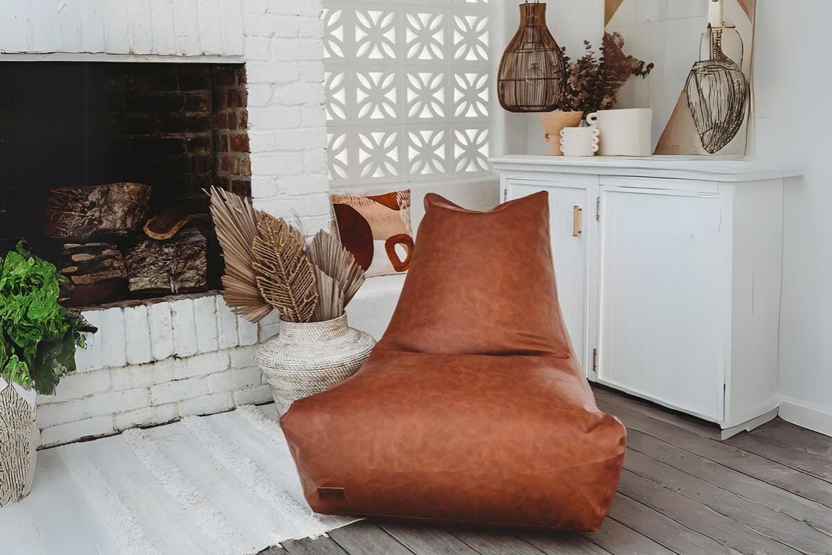 Ghế lười hình trái lê màu nâu