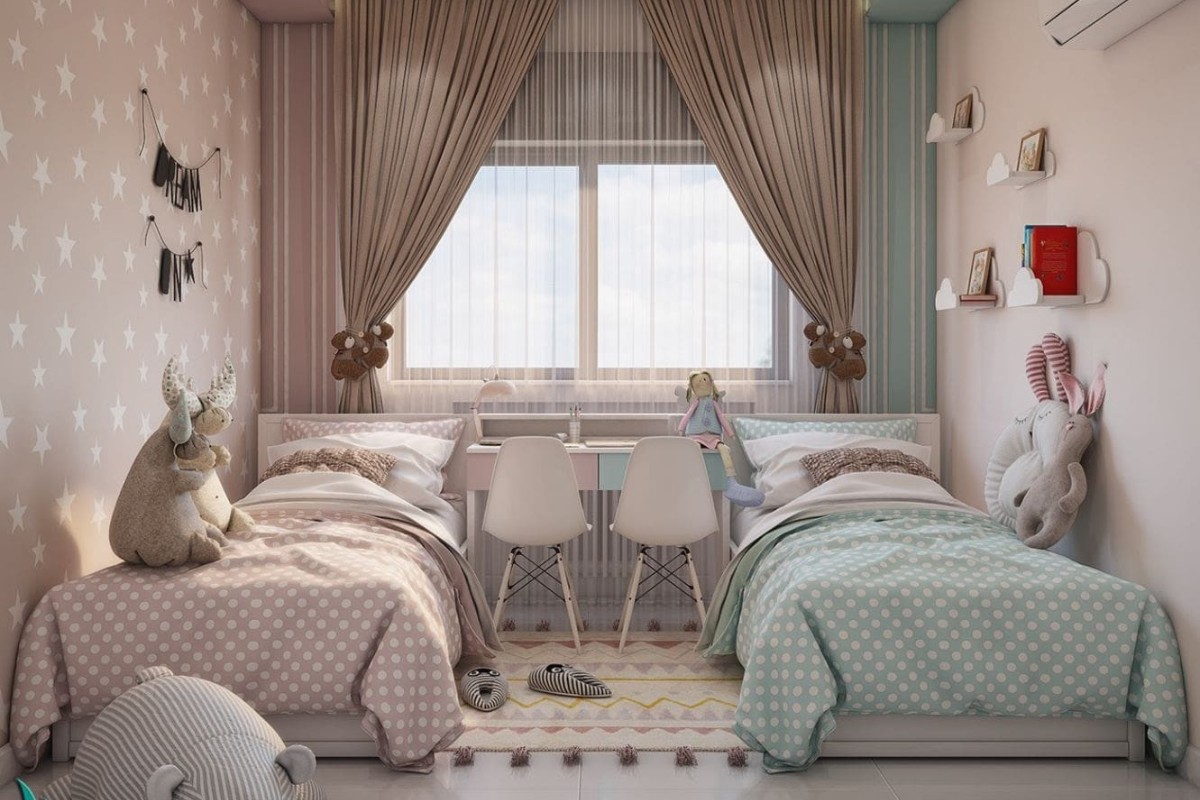 Giường đôi kết hợp bàn làm việc thông minh