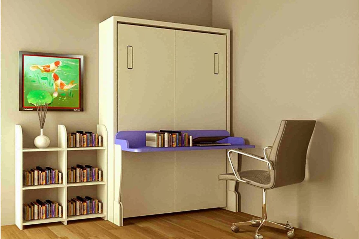 Giường gấp kết hợp bàn làm việc