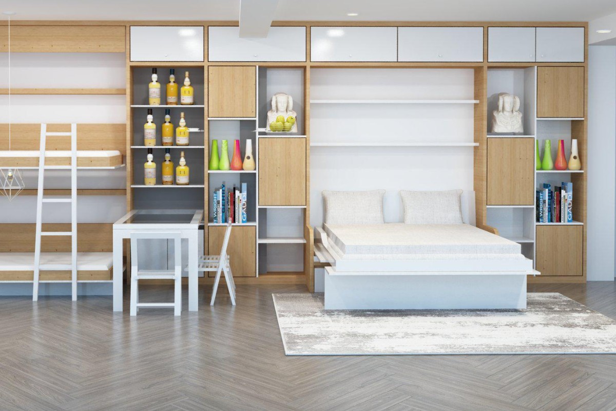 Giường gấp kết hợp bàn làm việc đẹp mắt