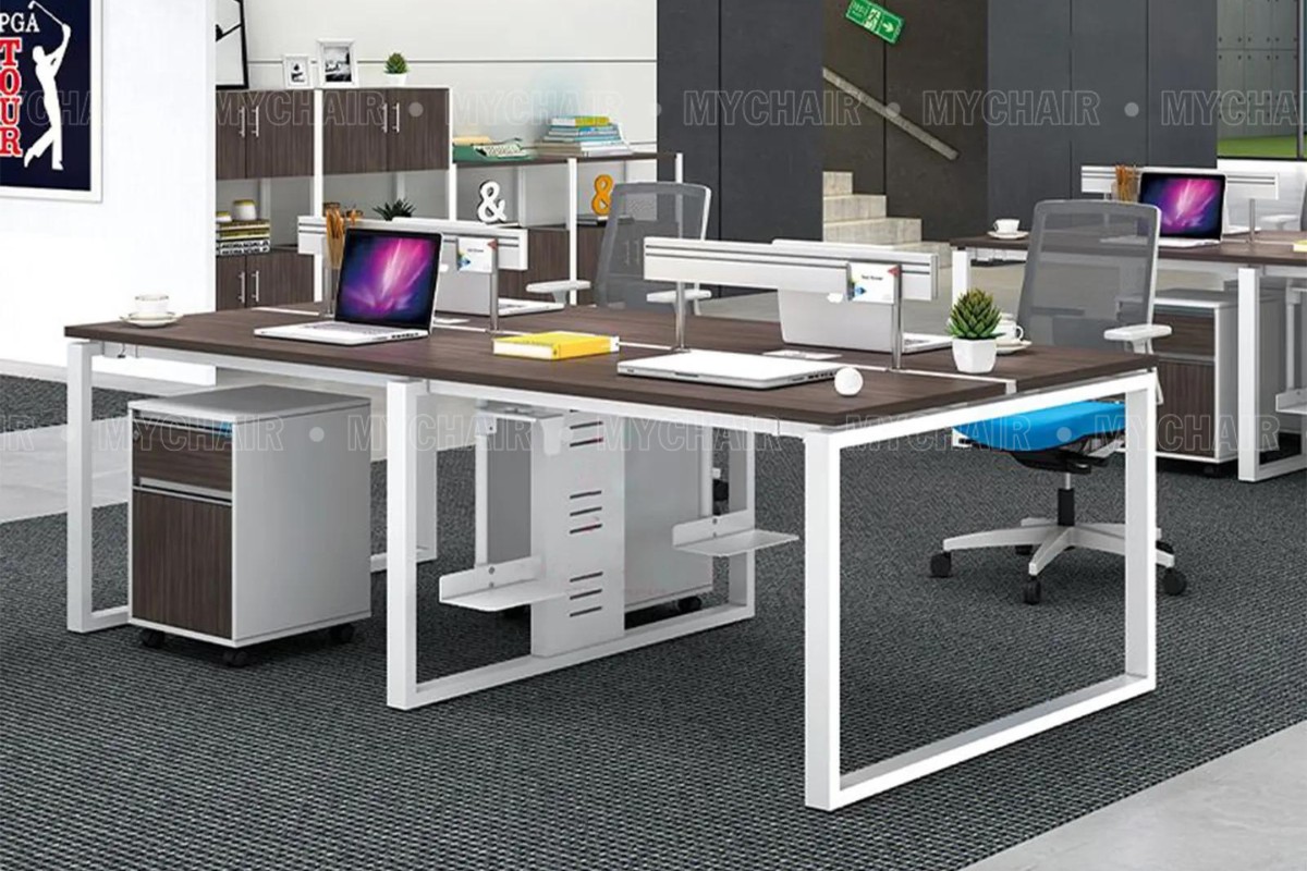 Bàn chữ U cụm 4 có tủ phụ MV73