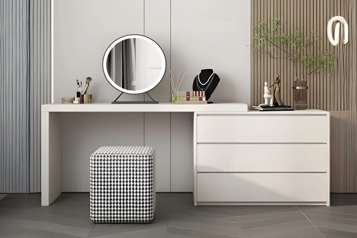 Bàn làm việc kết hợp trang điểm hiện đại