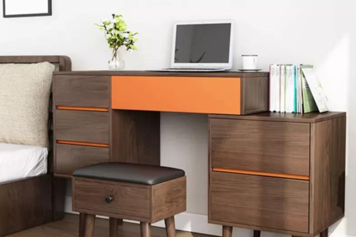 Bàn làm việc kèm bàn trang điểm gỗ