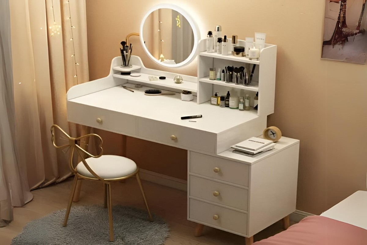 Bàn làm việc tích hợp bàn trang điểm