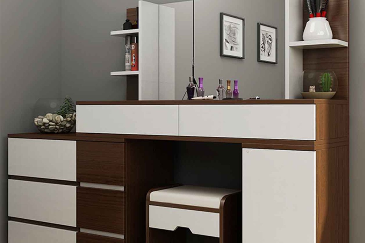 Bàn làm việc kết hợp bàn trang điểm cổ điển