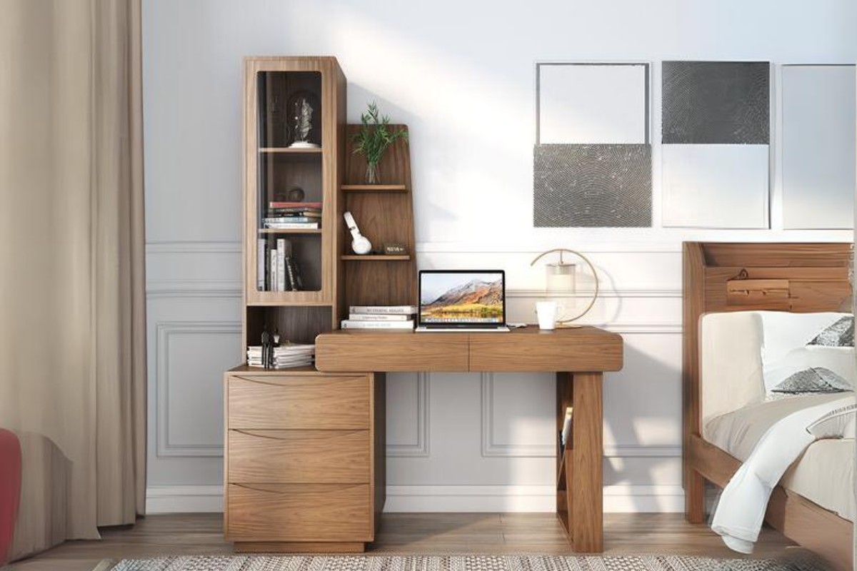 Bàn làm việc liền giá sách