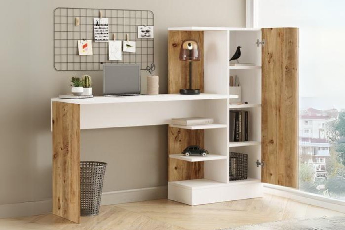 Bàn làm việc liền giá sách