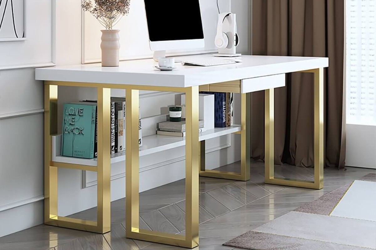 Bàn làm việc mặt đá chân sắt