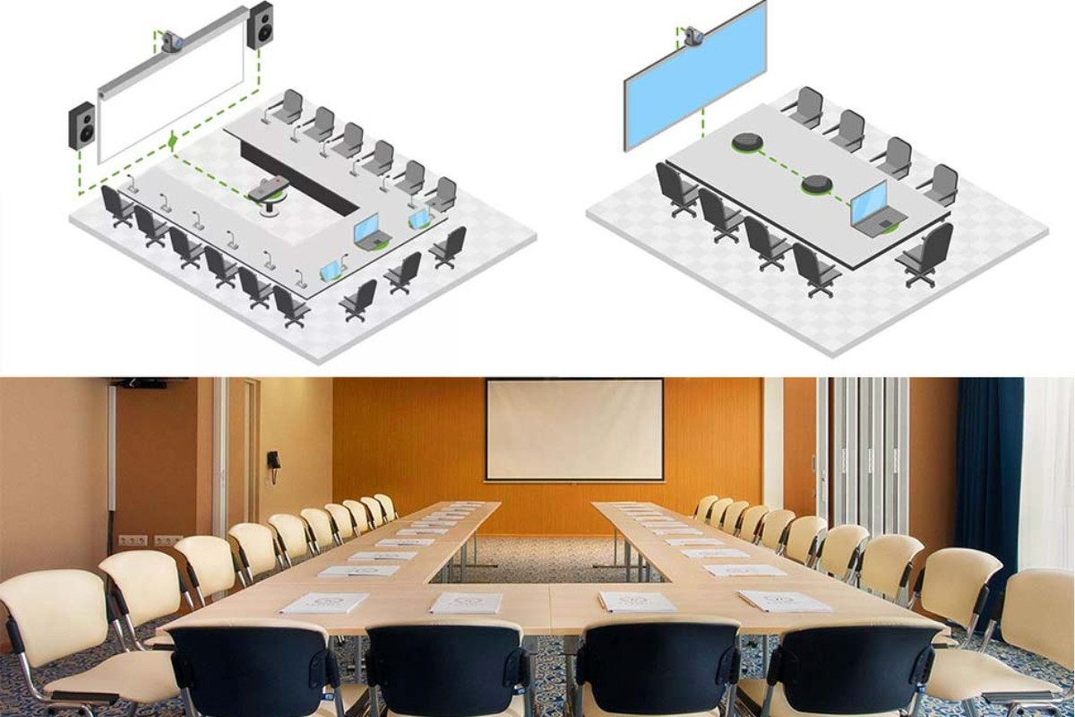 Cách sắp xếp phòng họp cho 10 - 20 người đối với phòng họp nhỏ vừa