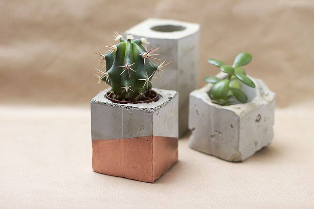 Chậu cây handmade trang trí bàn làm việc