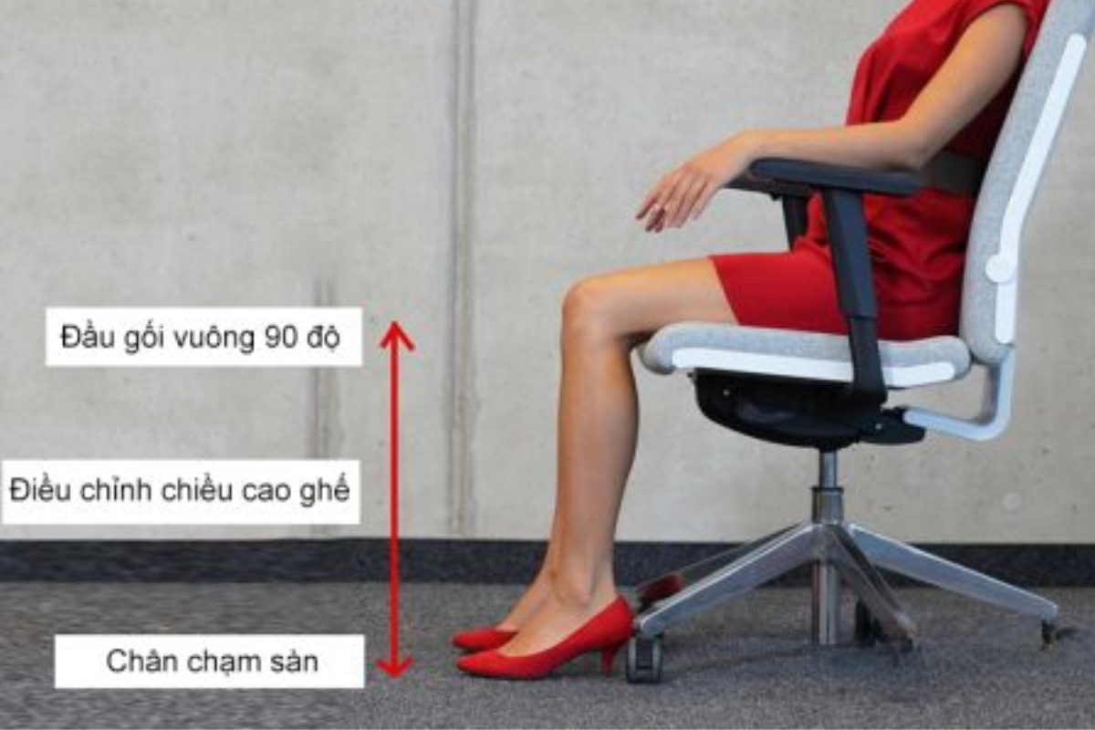 Lựa chọn chiều cao, chiều rộng, chiều sâu của ghế công thái học