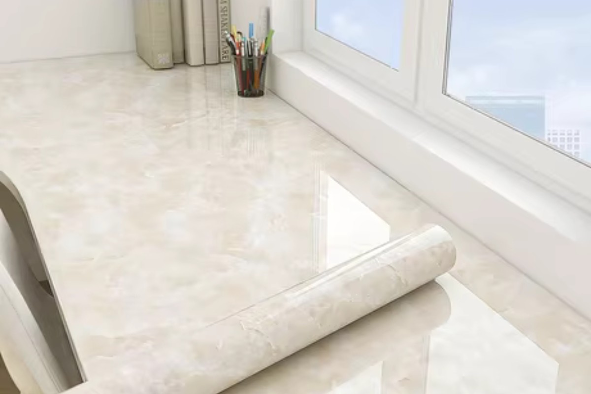 Decal dán bàn làm việc giả vân đá