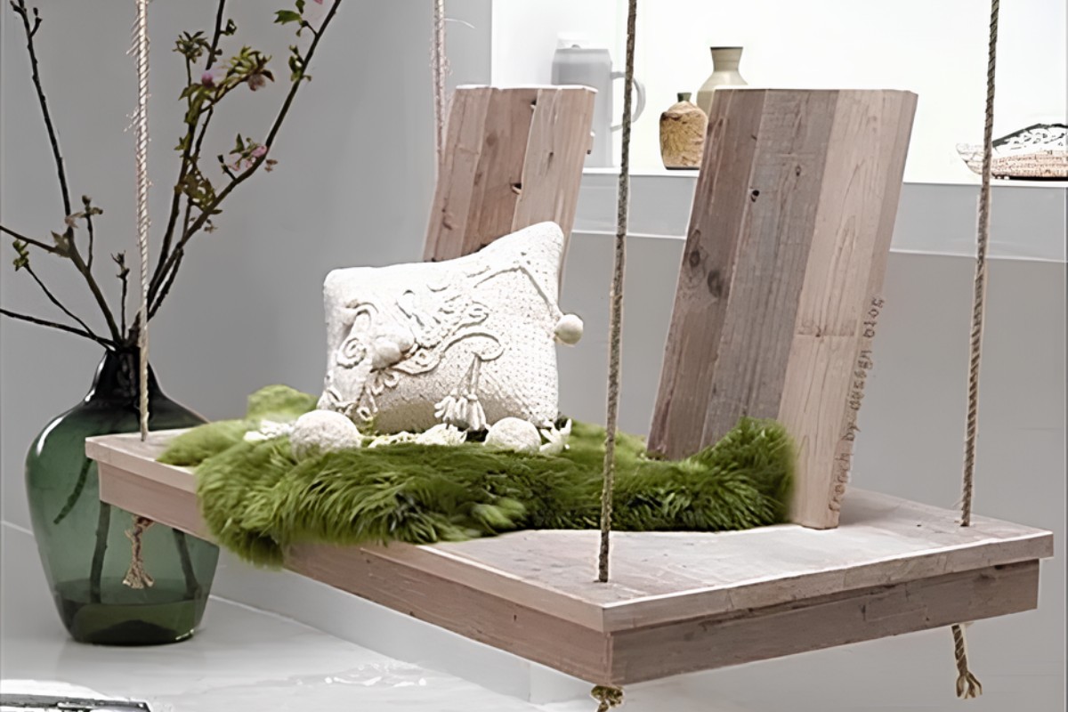 Mẫu ghế treo pallet gỗ đơn giản