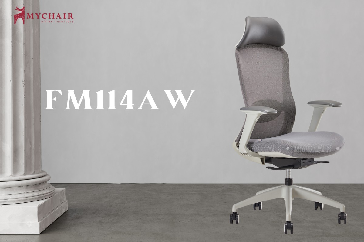 Ghế xoay tựa đầu lưới nỉ cao cấp nhập khẩu MyChair FM114AW