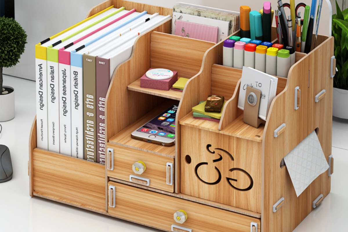 Giá tài liệu gỗ để bàn làm việc