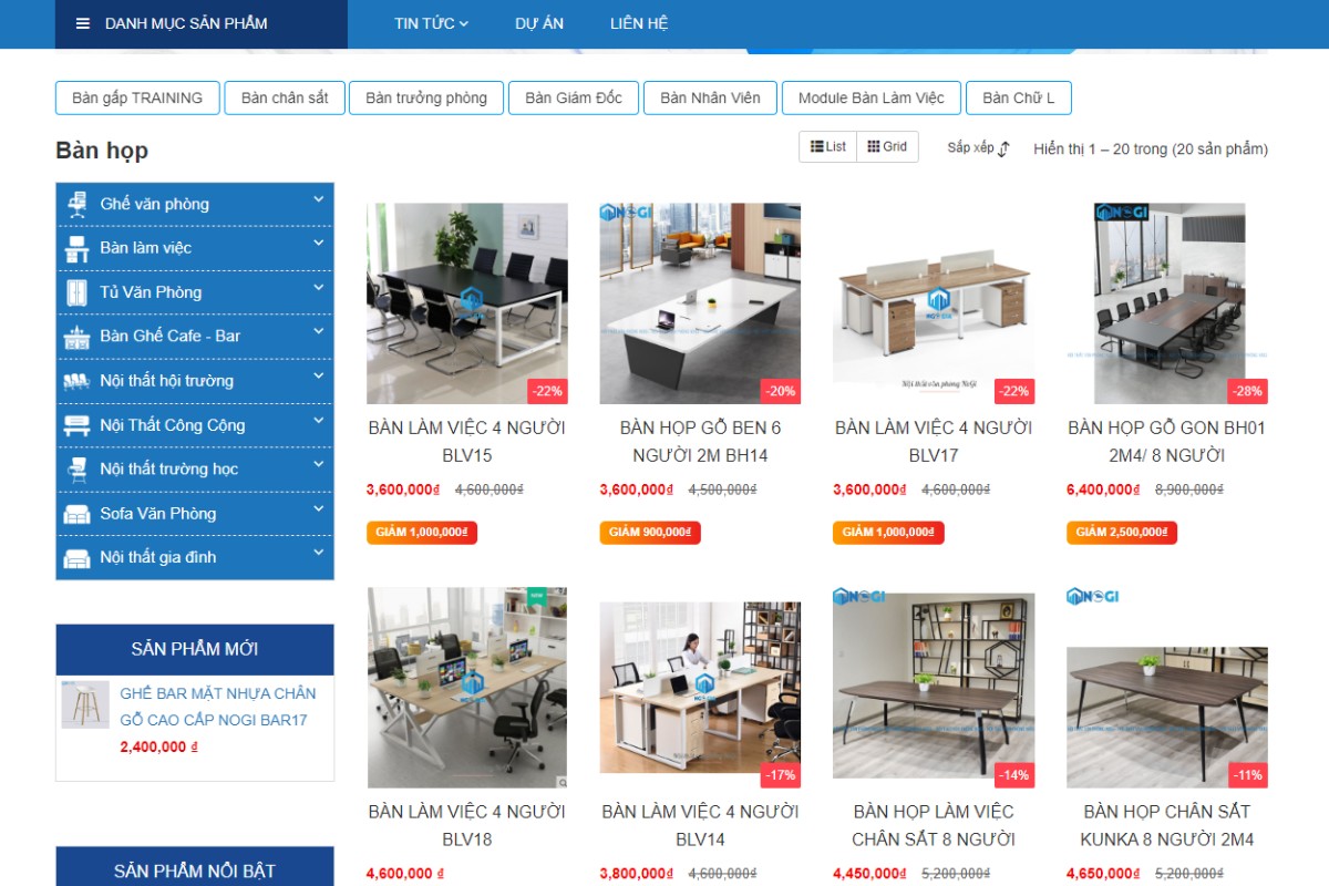 Nội thất NoGi bán bàn phòng họp giá rẻ tại Hà Nội