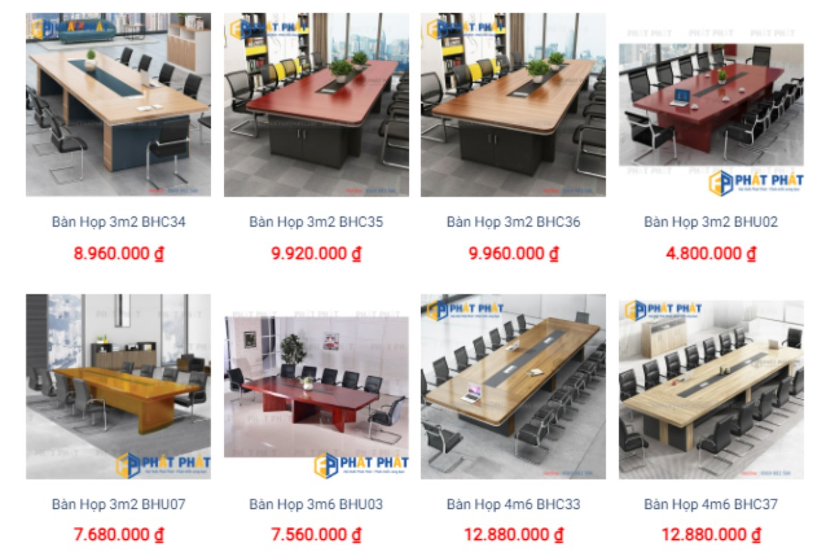 Nội thất Phát Phát cung cấp bàn phòng họp giá rẻ tại Hà Nội