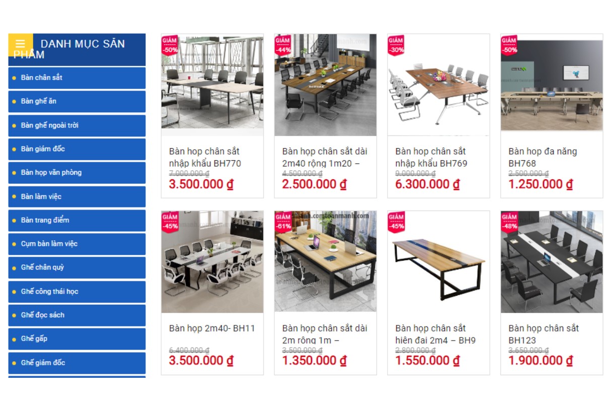 Nội thất văn phòng Toàn Mạnh bán bàn họp giá rẻ Hà Nội uy tín