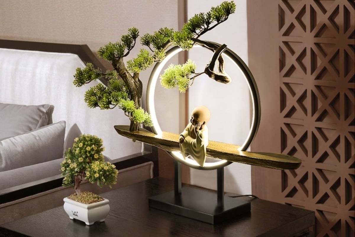 Tiểu cảnh để bàn có đèn led