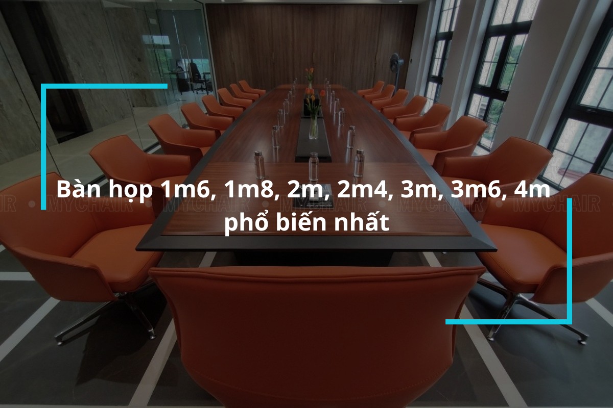 Gợi ý các mẫu bàn họp 1m6, 1m8, 2m, 2m4, 3m, 3m6, 4m phổ biến nhất