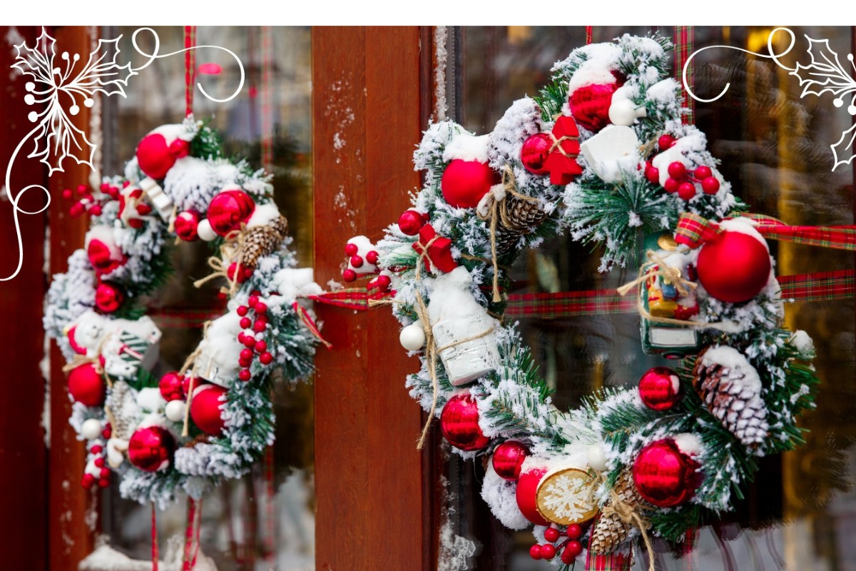 Vòng nguyệt quế trang trí noel văn phòng