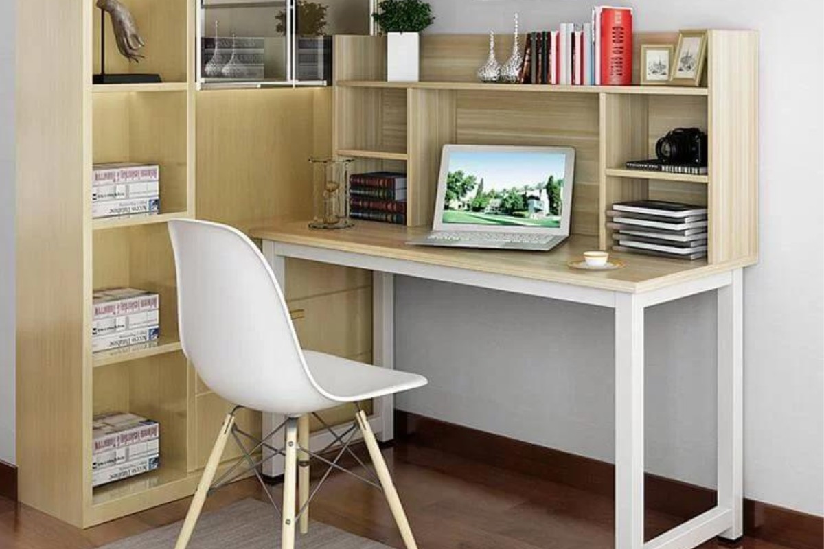 Bàn làm việc chữ I có kệ đẹp mắt