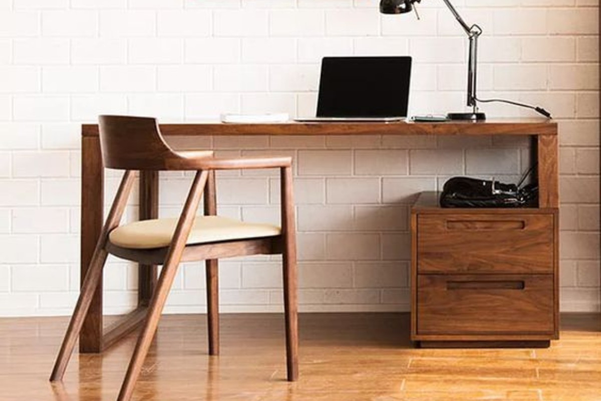 Bàn làm việc chữ I gỗ tự nhiên đẹp