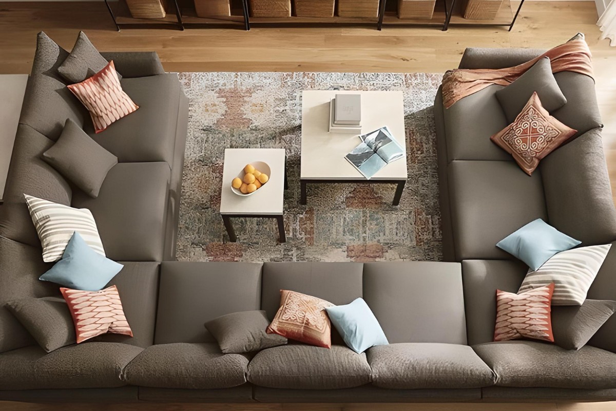 Sofa chữ U cân xứng tối ưu không gian