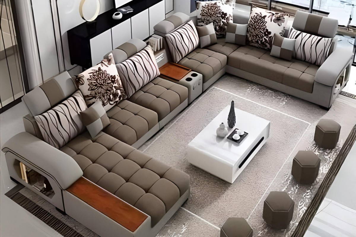 Sofa chữ U cân xứng rộng rãi