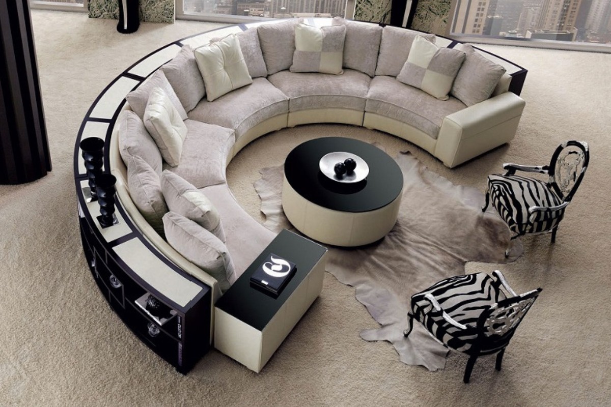 Sofa cong hình chữ C sang trọng