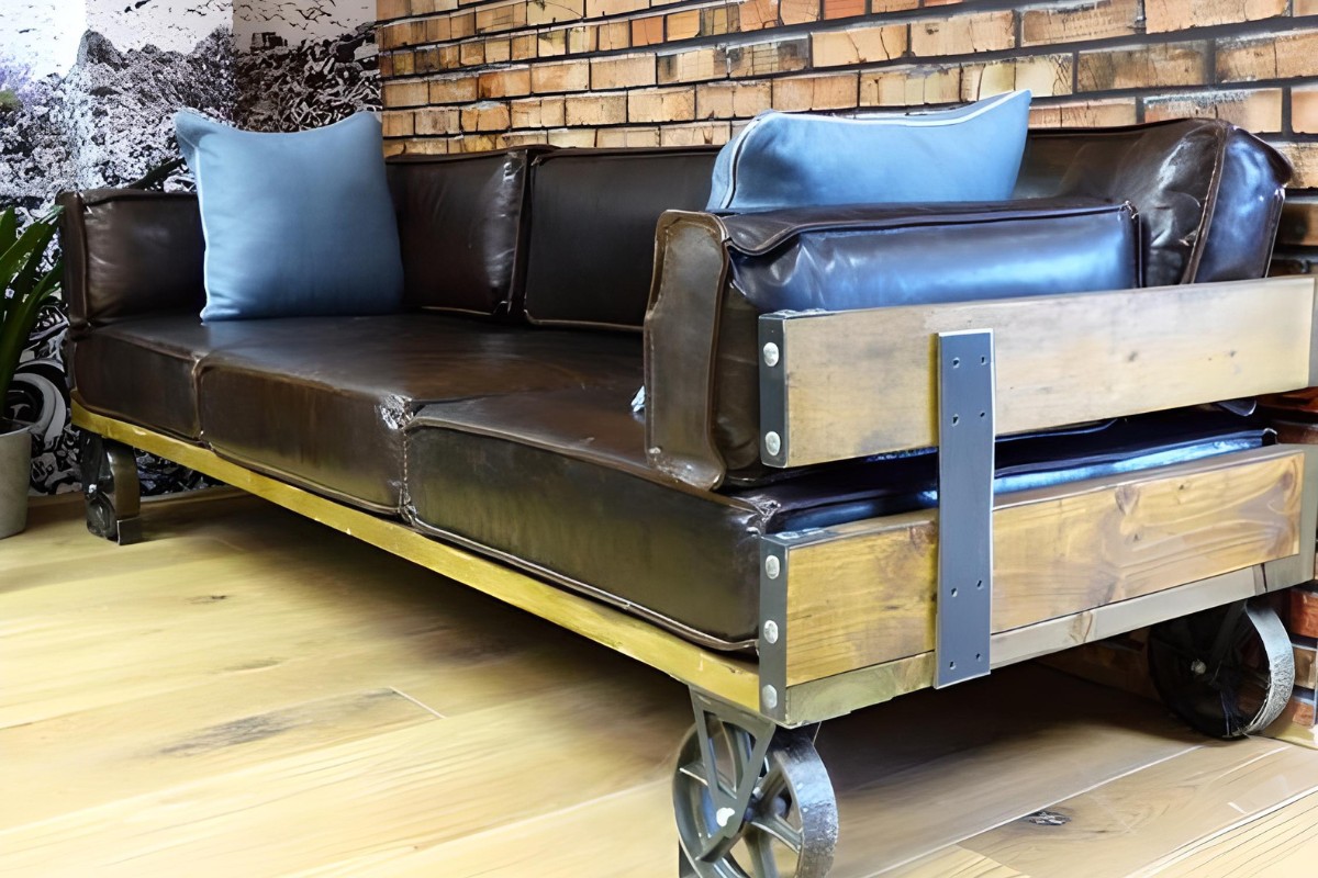 Sofa da Industrial cổ điển sang trọng