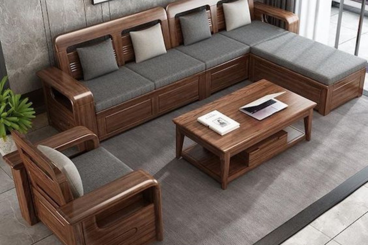 Sofa gỗ Hàn Quốc sang trọng