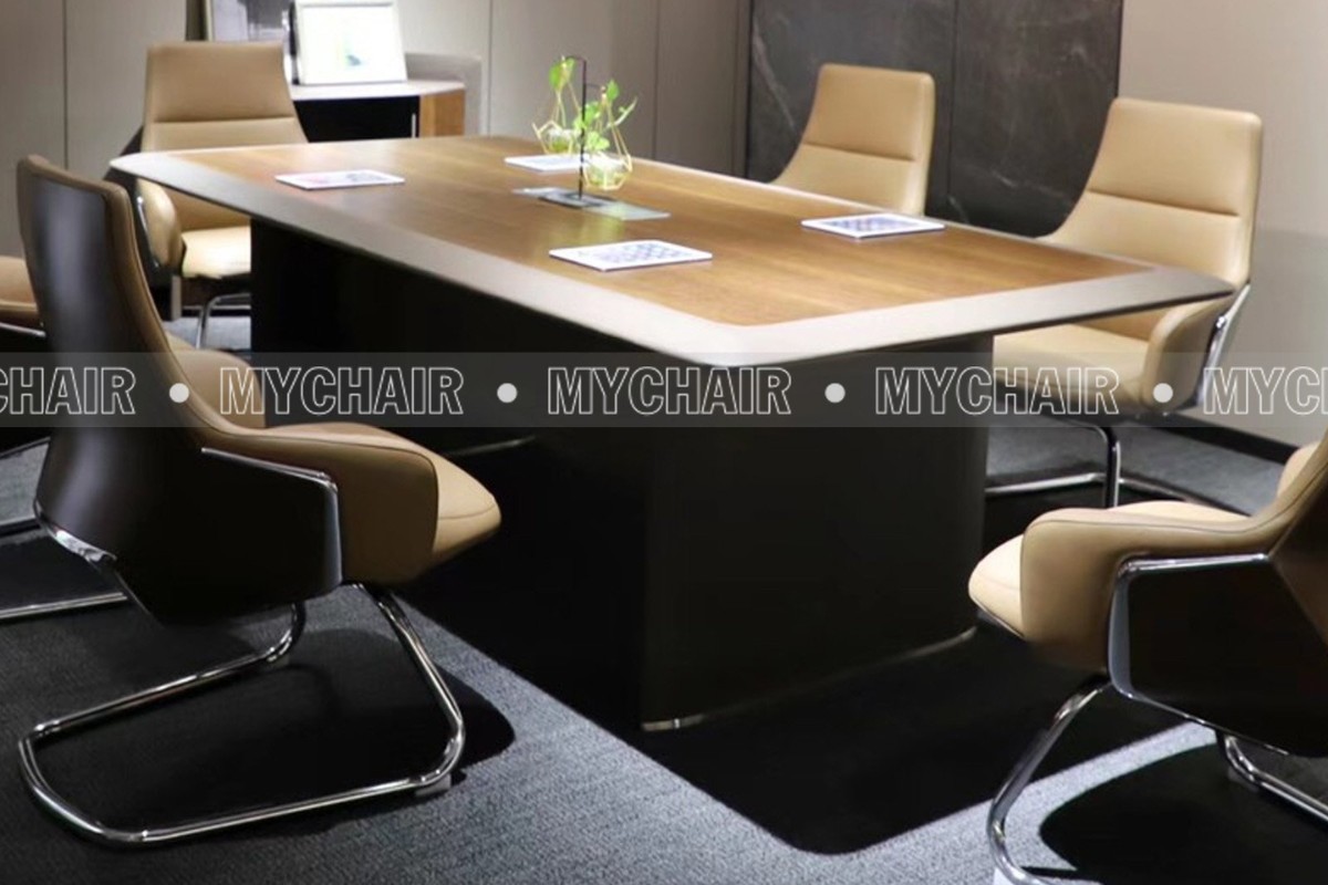 Bộ bàn ghế phòng họp nhỏ gọn kèm tủ phụ