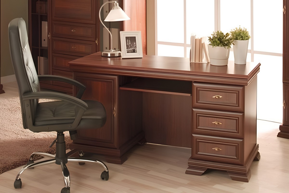 Bàn giám đốc có hộc bằng gỗ tự nhiên
